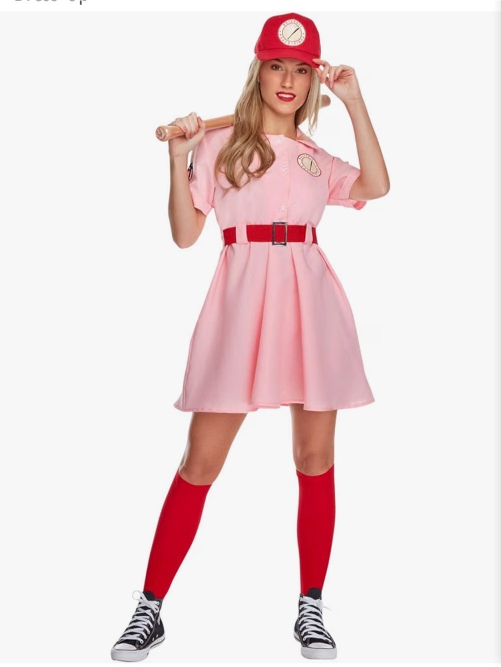 Morph Pink Mini Dress Costume with Red Belt — Medium, worn once!